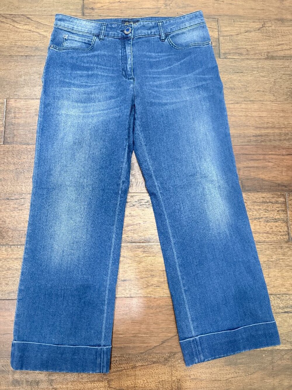 Luisa Spagnoli ANIMO Wide Leg Cropped Jeans IT 46 Quiet Luxury Designer Denim